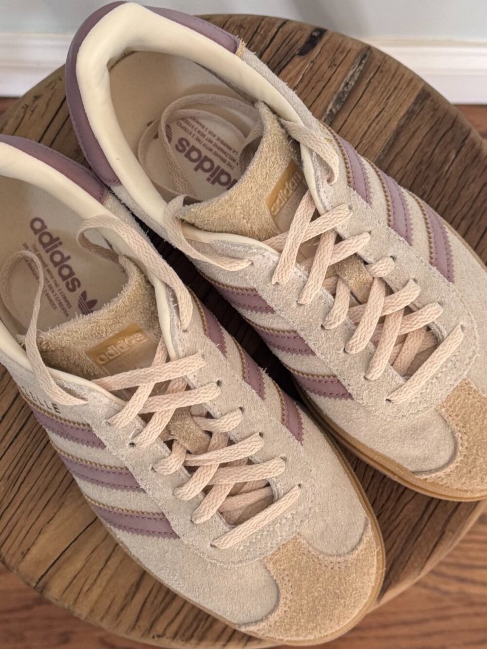 adidas Originals Gazelle Bold Platform Sneaker Cream White / Clay / Sand | W6 - Picture 3 of 7